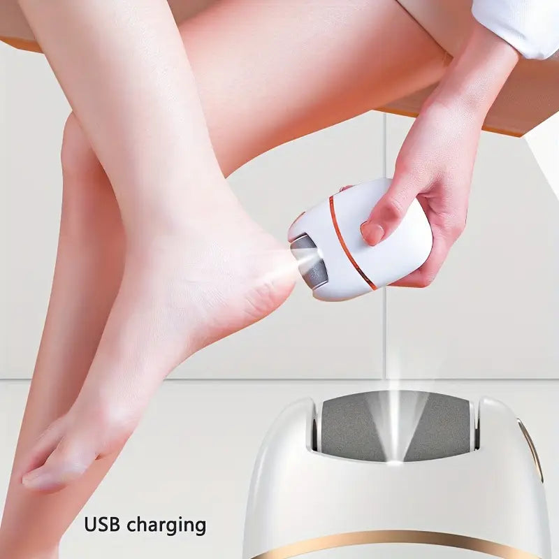 Rechargeable Electric Foot Polisher 💅| USB Rechargeable, Replaceable Heads, Portable Pedicure Tool 🌸