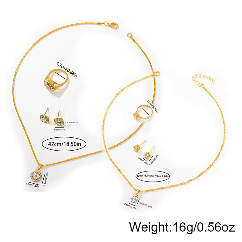 9PCS Women’s Elegant Quartz Watch & Jewellery Set