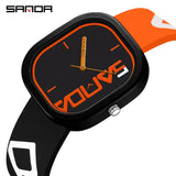 Men'S Watch - Classic Square with Red & Accents, Quartz Movement