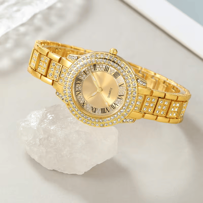 9PCS Women’s Elegant Quartz Watch & Jewellery Set