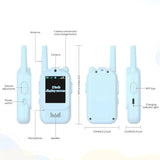 📷🎙️ Video Walkie Talkies for Kids 2 Pack(Blue&Pink) – HD Camera, Voice Changer, Screen Display & Two-Way Video Communication Toy