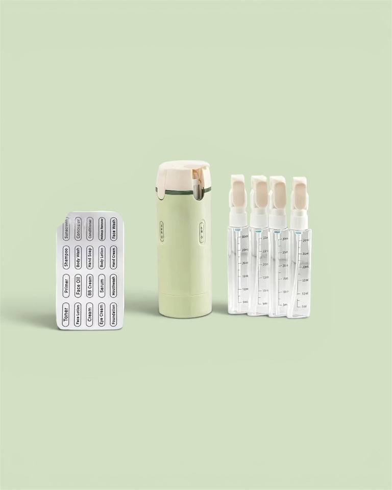 ✈️🧴 4PCS Travel Refill Bottle Set with Labels