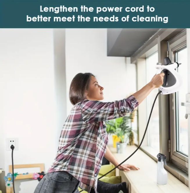 Multi-Surface Natural Steam Cleaner with 12 Accessories: Portable Power for Home