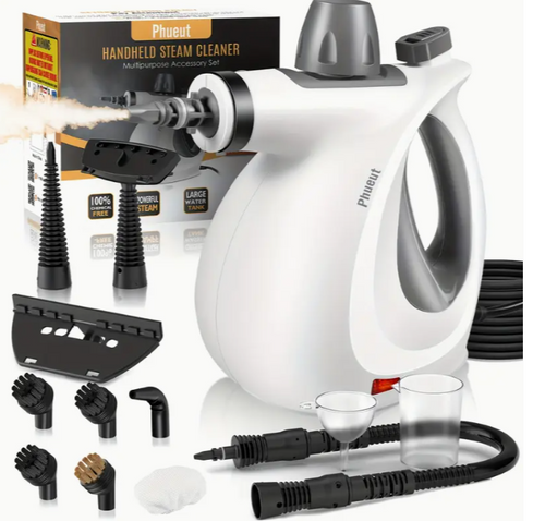 Multi-Surface Natural Steam Cleaner with 12 Accessories: Portable Power for Home