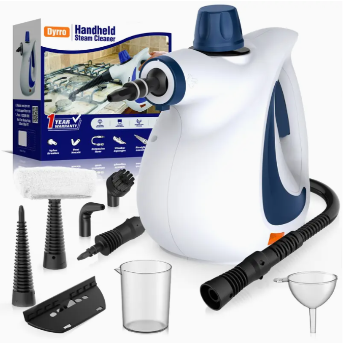 Multi-Surface Natural Steam Cleaner with 12 Accessories: Portable Power for Home