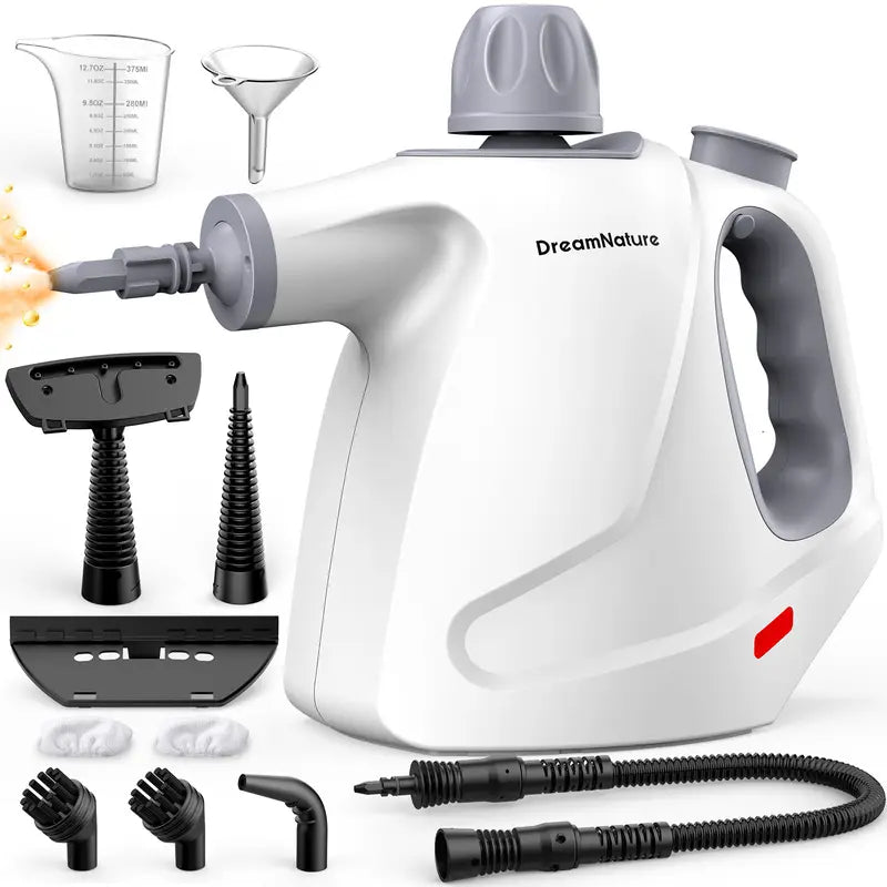 Multi-Surface Natural Steam Cleaner with 12 Accessories: Portable Power for Home