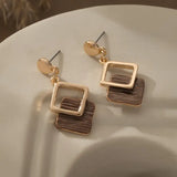 Women’s Geometric Jewelry Set – Enamel Necklace & Earrings Set