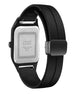 ⌚ SABA Urban Square Analog Watch – Minimalist Unisex Black Wristwatch with Silicone Strap | Modern Everyday Timepiece